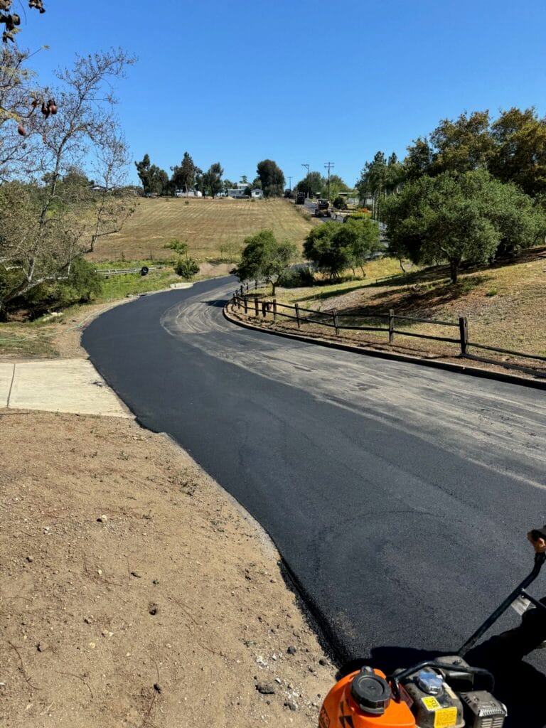 Fresh asphalt driveway installation by professional contractor in Anaheim